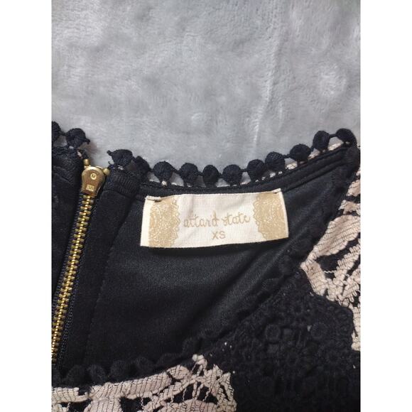 Altar'd State Lace Black Beige Trim Dress Sz Extra Small - Picture 4 of 6